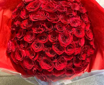 赤バラの花束50000円